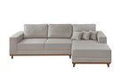 Ver imagem 2 de Sofá Fixo com Chaise 2,5m Cronos Linho com Molas Lado Direito Meu Sofá Online