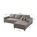 Ver imagem 7 de Sofá Fixo com Chaise 2,5m Cronos Linho com Molas Lado Direito Meu Sofá Online