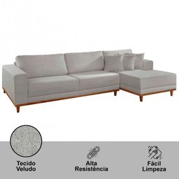 Sofá Cronos Linho 4 Lugares Chaise Lado Direito Meu Sofá Online - 3