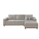 Ver imagem 2 de Sofá Fixo com Chaise 2,5m Cronos Linho com Molas Lado Direito Meu Sofá Online
