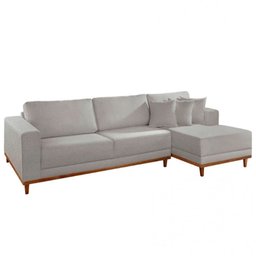 Sofá Cronos Linho 4 Lugares Chaise Lado Direito Meu Sofá Online - 2