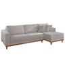 Sofá Fixo com Chaise 2,5m Cronos Linho com Molas Lado Direito Meu Sofá Online - 2