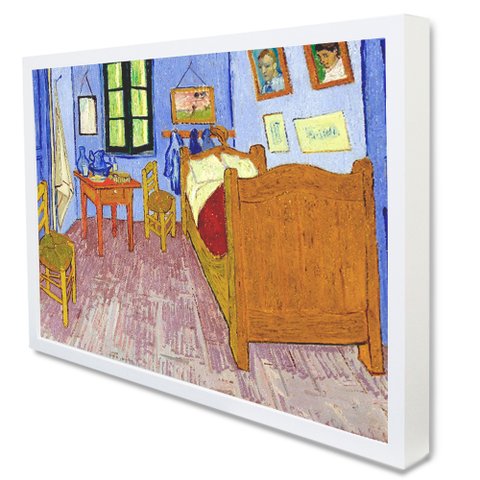 Quadro Decorativo Caixa Quarto em Artes - Van Gogh Tacolado Moldura Caixa 3cm Madeira sem Vidro 60 X