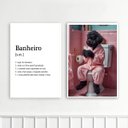 Ver imagem 2 de Kit 2 Quadros Banheiro - Cachorrinho Poodle 33x24cm:moldura Preta