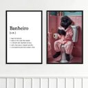 Ver imagem 1 de Kit 2 Quadros Banheiro - Cachorrinho Poodle 33x24cm:moldura Preta