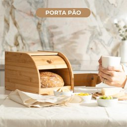 Porta Pão Bambu 27x20x18cm | Prático e Sustentável - 3