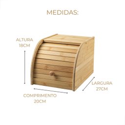 Porta Pão Bambu 27x20x18cm | Prático e Sustentável - 8