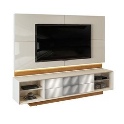 Rack com Painel para TV até 75 Polegadas 4 Gavetas Domani MDF Off White/Cinamomo Avela - 3