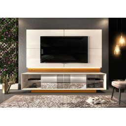 Rack com Painel para TV até 75 Polegadas 4 Gavetas Domani MDF Off White/Cinamomo Avela - 1