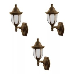 3 Un Arandela Medieval Externa Imbuia Vintage Plastico Retro Ali01 - 1