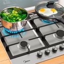 Ver imagem 7 de Cooktop à Gás midea inox com Mega Chama 4 Bocas Cyb4b - Bivolt