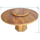 Ver imagem 4 de Mesa Redonda 140x140 Prato Giratório 8 Lugares Madeira (Só A Mesa)