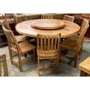 Ver imagem 1 de Mesa Redonda 140x140 Prato Giratório 8 Lugares Madeira (Só A Mesa)