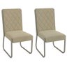 Kit com 2 Cadeiras Estofadas Toronto Cor Nikel 2c127nk Kappesberg Crome - 1
