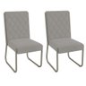 Kit com 2 Cadeiras Estofadas Toronto Cor Nikel 2c127nk Kappesberg Crome - 2