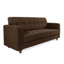 Ver imagem 1 de Sofá 03 Lugares Arezzo Suede Marrom Pés Chanfrado Tabaco - D’Rossi