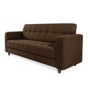 Ver imagem 5 de Sofá 03 Lugares Arezzo Suede Marrom Pés Chanfrado Tabaco - D’Rossi