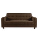Ver imagem 3 de Sofá 03 Lugares Arezzo Suede Marrom Pés Chanfrado Tabaco - D’Rossi