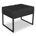 Ver imagem 1 de Puff Lisa Suede Preto Base Metálica Industrial Preto - Pallazio