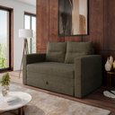 Ver imagem 1 de Sofá Cama 2 Lugares Casal 1,50 Mts Chenile Prince Luma Matri Cor:chenile Marrom