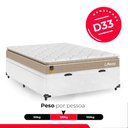 Ver mais imagens de Cama Box Baú Casal Couro Branco + Colchão Life D33 Pillow Top 61x138x188cm Bege - e-Shop Casa