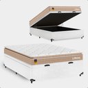 Ver imagem 6 de Cama Box Baú Casal Couro Branco + Colchão Life D33 Pillow Top 61x138x188cm Bege - e-Shop Casa