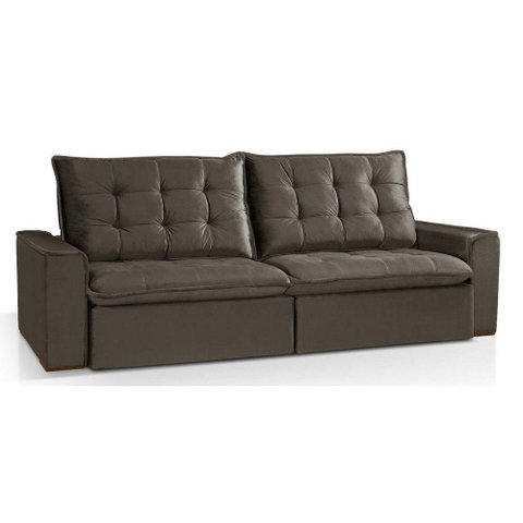 Sofá Modular 4 Lugares Retrátil e Reclinável Veludo Marrom