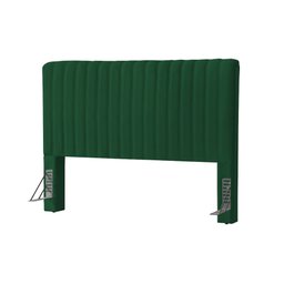 Cabeceira Cama Box Casal 1,40m Estofada Havai Veludo Verde - 2