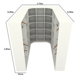 Kit Closet Loja Armário Colmeia Cabideiro M45 100% Mdf - Branco - 1