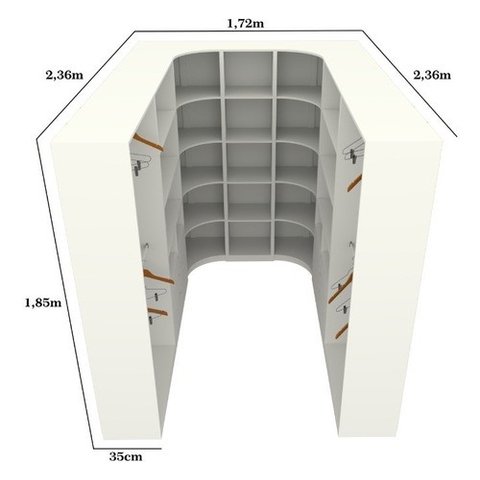 Kit Closet Loja Armário Colmeia Cabideiro M45 100% Mdf - Branco