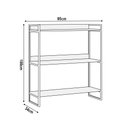 Ver imagem 5 de Kit Industrial Estante Guaecá 180x95 + Aparador Córdoba 100x95 3 Prateleiras Sala - Preto/branco