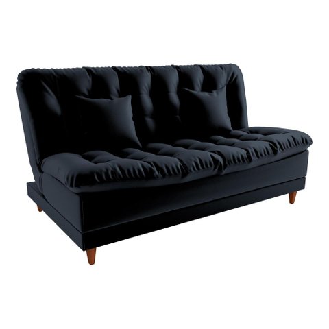 Sofá Cama 3 Lugares 1,85 Mts Duda Matrix Preto