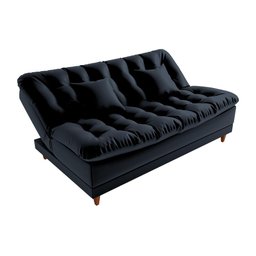 Sofá Cama 3 Lugares 1,85 Mts Duda Matrix Preto - 3