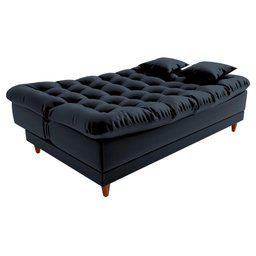 Sofá Cama 3 Lugares 1,85 Mts Duda Matrix Preto - 4