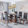 Mesa de Jantar 6 Lugares Corsa Imbuia/cinza/veludo Grafite - Viero Móveis - 1