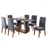 Mesa de Jantar 6 Lugares Corsa Imbuia/cinza/veludo Grafite - Viero Móveis - 2