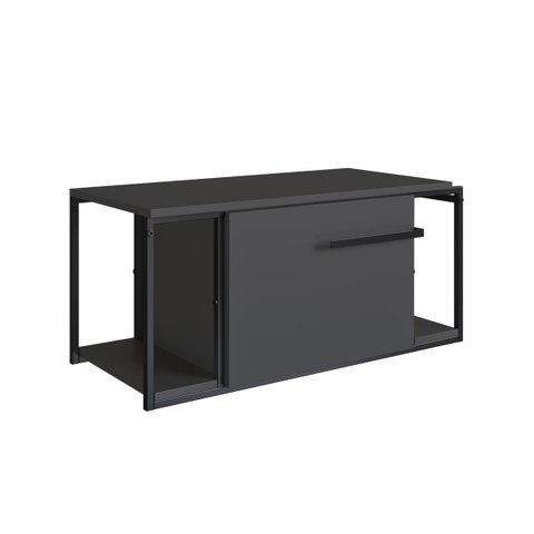 Balcão Gabinete Suspenso para Banheiro 80cm P1019 Grafite
