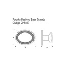 Ver imagem 3 de Puxador de Gaveta Ponto Sobrepor Zen Beetle base Granada - Niquel Escovado