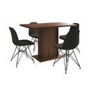 Ver imagem 7 de Mesa Jantar Londres Tampo Amêndoa 120cm 4 Cadeiras Ferro Preto Estofado Verde
