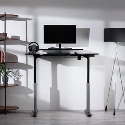 Mesa com Regulagem de Altura Elétrica e Stand Lift 134 Cm - Preto Fosco C/ Prata - 3