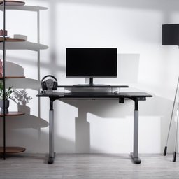Mesa com Regulagem de Altura Elétrica e Stand Lift 134 Cm - Preto Fosco C/ Prata - 2