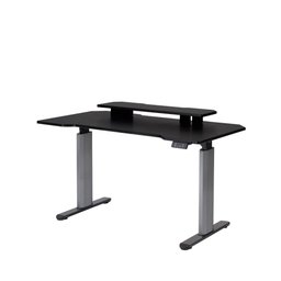 Mesa com Regulagem de Altura Elétrica e Stand Lift 134 Cm - Preto Fosco C/ Prata - 1