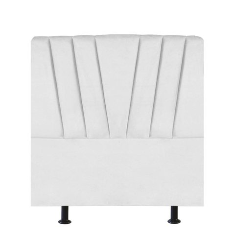 Cabeceira Estofada Cama Box Casal Bélgica 140cm Courino:branco