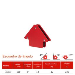 Esquadro Magnético Solda 12 Kg Soldador Serralheiro Sn36 Snel Ferramentas - 6
