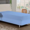Ver imagem 1 de Jogo de Cama Solteiro Nobre 2 Peças Luva de Box 55cm de Altura Malha 100% Algodão - Azul-bebê