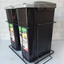 Ver imagem 4 de Lixeira Dupla 15L Slim para Armário Preta com Corrediças Deslizantes Schmitt