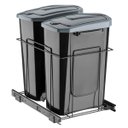Ver imagem 1 de Lixeira Dupla 15L Slim para Armário Preta com Corrediças Deslizantes Schmitt