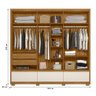 Guarda Roupa Casal 240cm 6 Portas Ripadas 5 Gavetas Freijó Off White Inspiração Moval - 4