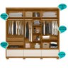 Guarda Roupa Casal 240cm 6 Portas Ripadas 5 Gavetas Freijó Off White Inspiração Moval - 7