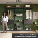 Ver imagem 5 de Closet Aberto Modular para Casal 245cm Eminence Preto